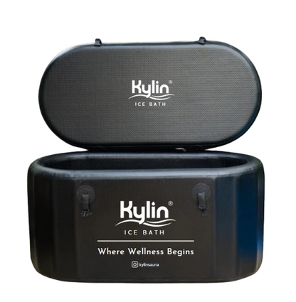 Kylin Portable Oval Ice Bath Tub Cold Plunge 265L - Black