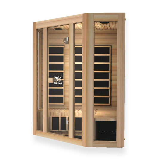 Kylin Low EMF L-shaped Corner Carbon Far Infrared Sauna 4 person - K8401/033LV