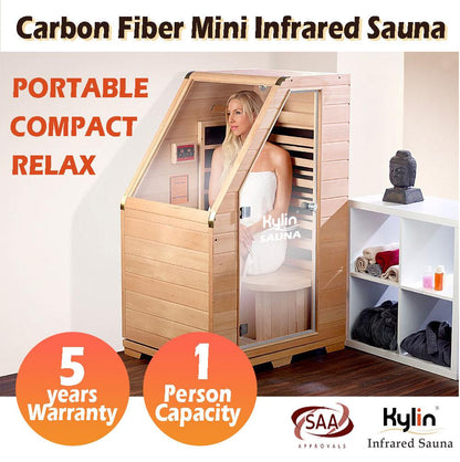 Kylin Compact Carbon Fibre Portable Sauna 1 Person Home Sauna KY-1D6/K8101