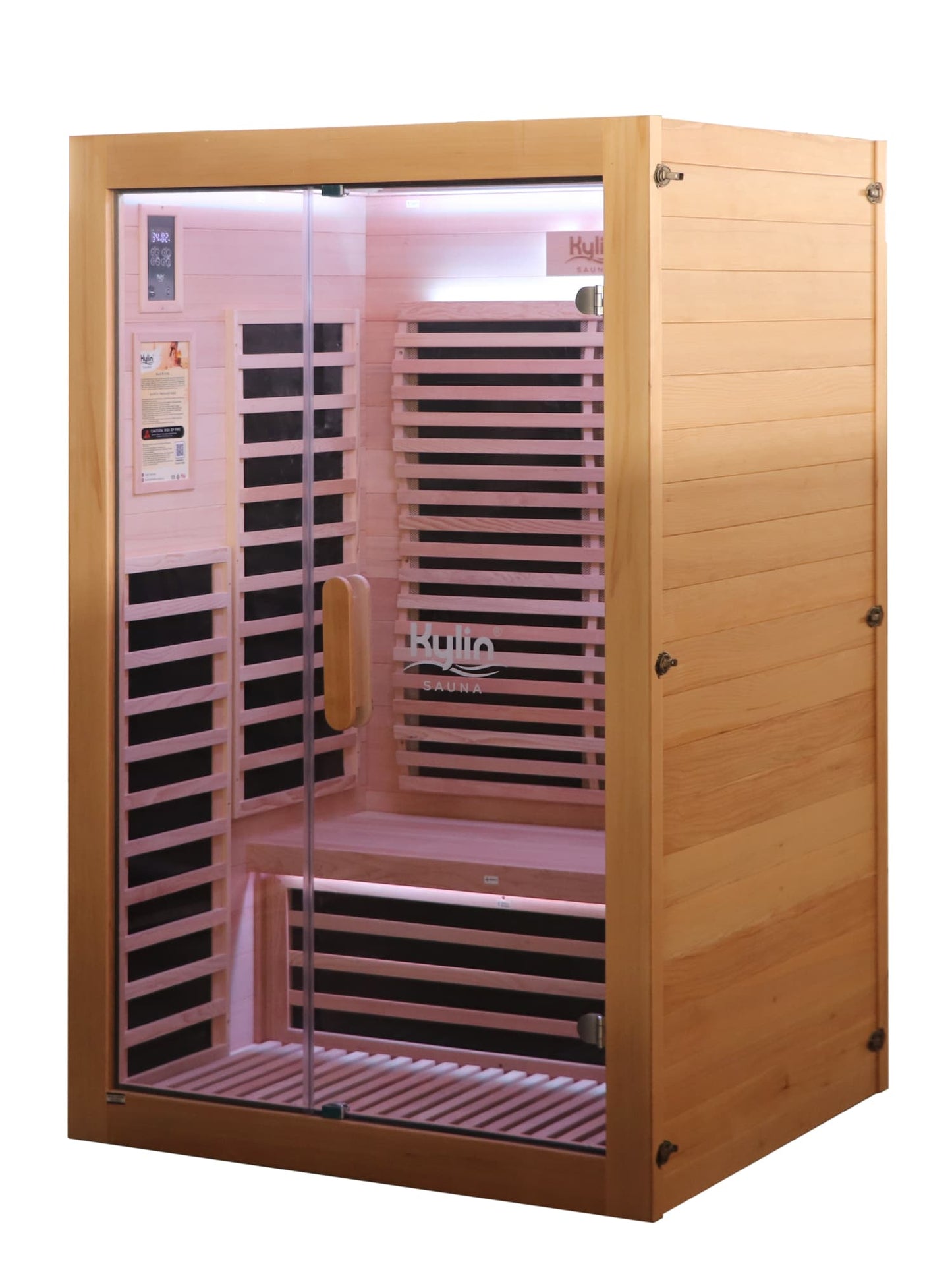Kylin Low EMF Carbon Infrared Sauna 2 Person with floor heater H6201-F