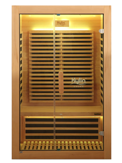 Kylin Low EMF Carbon Infrared Sauna 2 Person with floor heater H6201-F