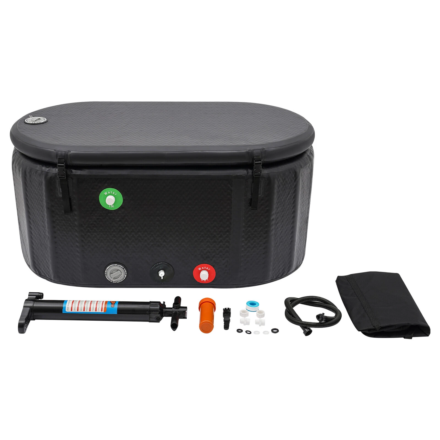 Kylin Portable Oval Ice Bath Tub Cold Plunge 265L - Black