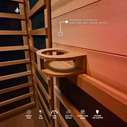 Kylin Low EMF Premium Cedar Infrared Sauna Room 3 Person H6304 (Floor Heater included)