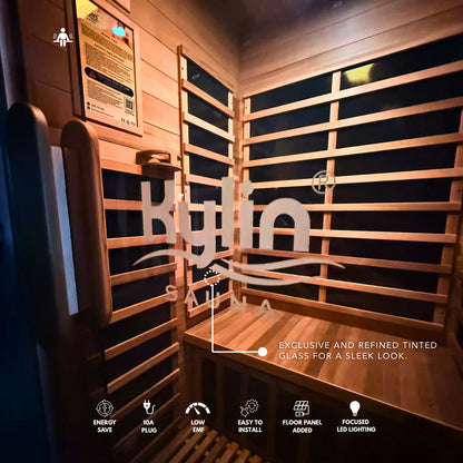 Kylin Low EMF Premium Cedar Infrared Sauna Room 1 Person H6104 (Floor Heater included)