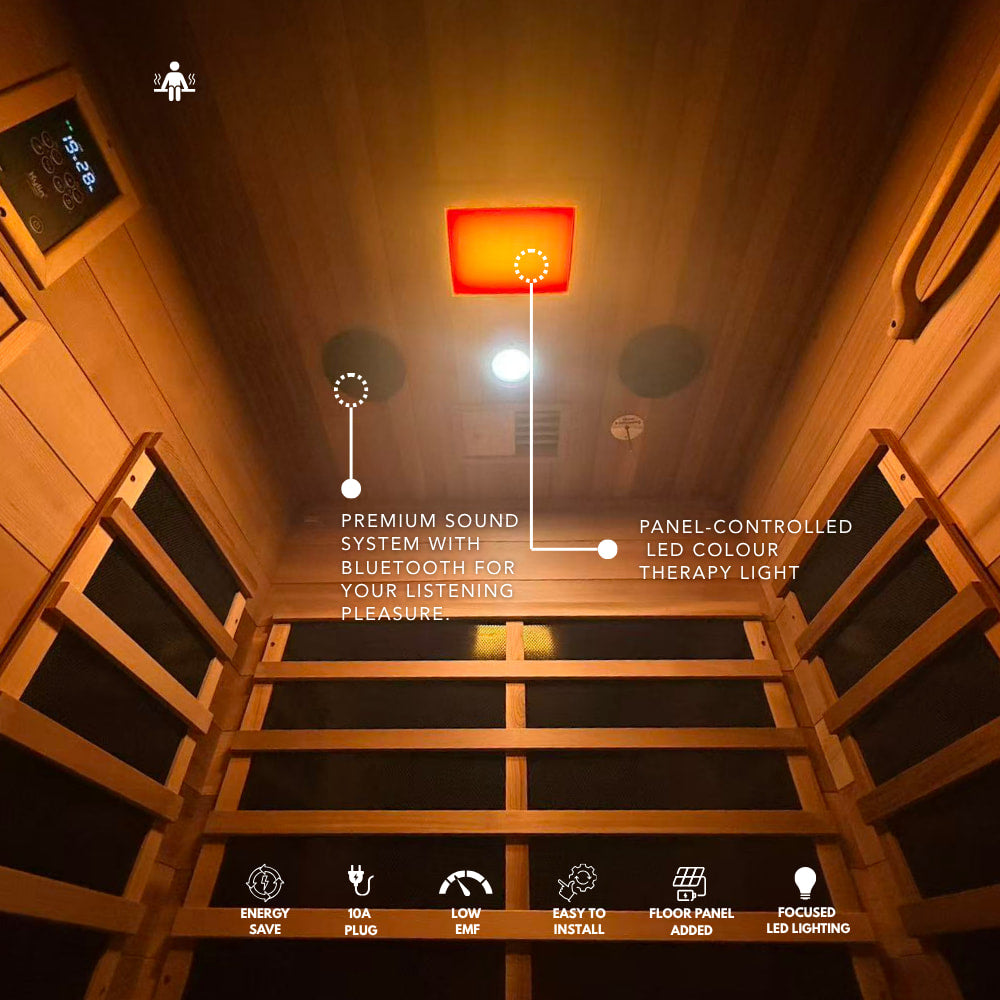 Kylin Low EMF Premium Cedar Infrared Sauna Room 1 Person H6104 (Floor Heater included)