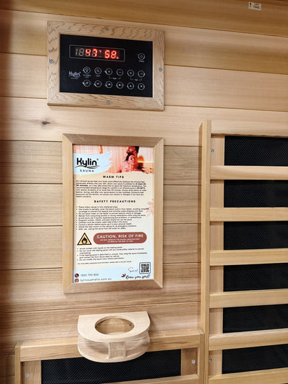 Elite - Kylin Low EMF Premium Cedar Infrared Sauna Room 2 Person - H6202-C