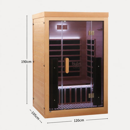 Kylin ONYX RECOVERY Premium Full Spectum Low EMF Infrared Sauna Room 2 Person H6220 (Floor Heater included)