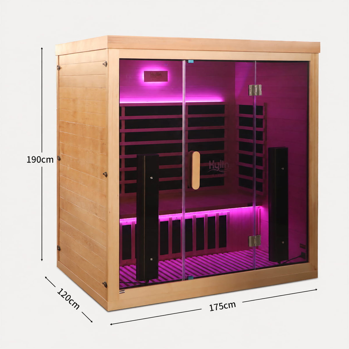 Kylin ONYX RECOVERY Premium Full Spectum Low EMF Infrared Sauna Room 4 Person H6420 (Floor Heater included)