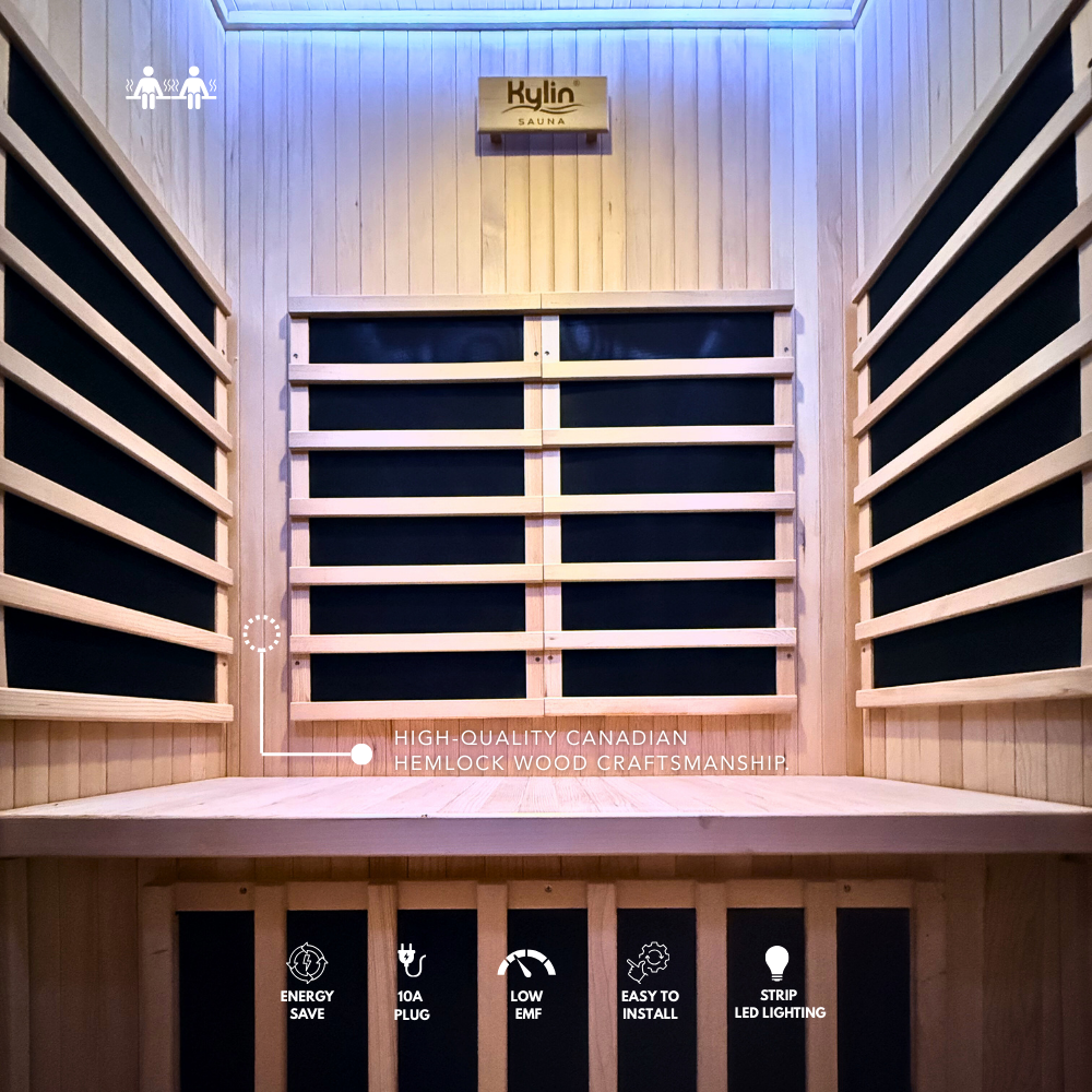 Kylin Low EMF Carbon Infrared Sauna Room 2 Person QD-D2