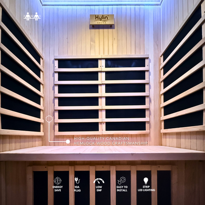 Kylin Low EMF Carbon Infrared Sauna Room 2 Person QD-D2