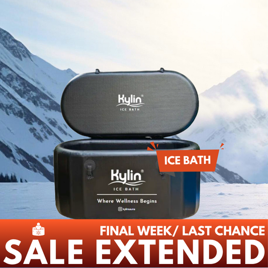 Kylin Portable Oval Ice Bath Tub Cold Plunge 265L - Black