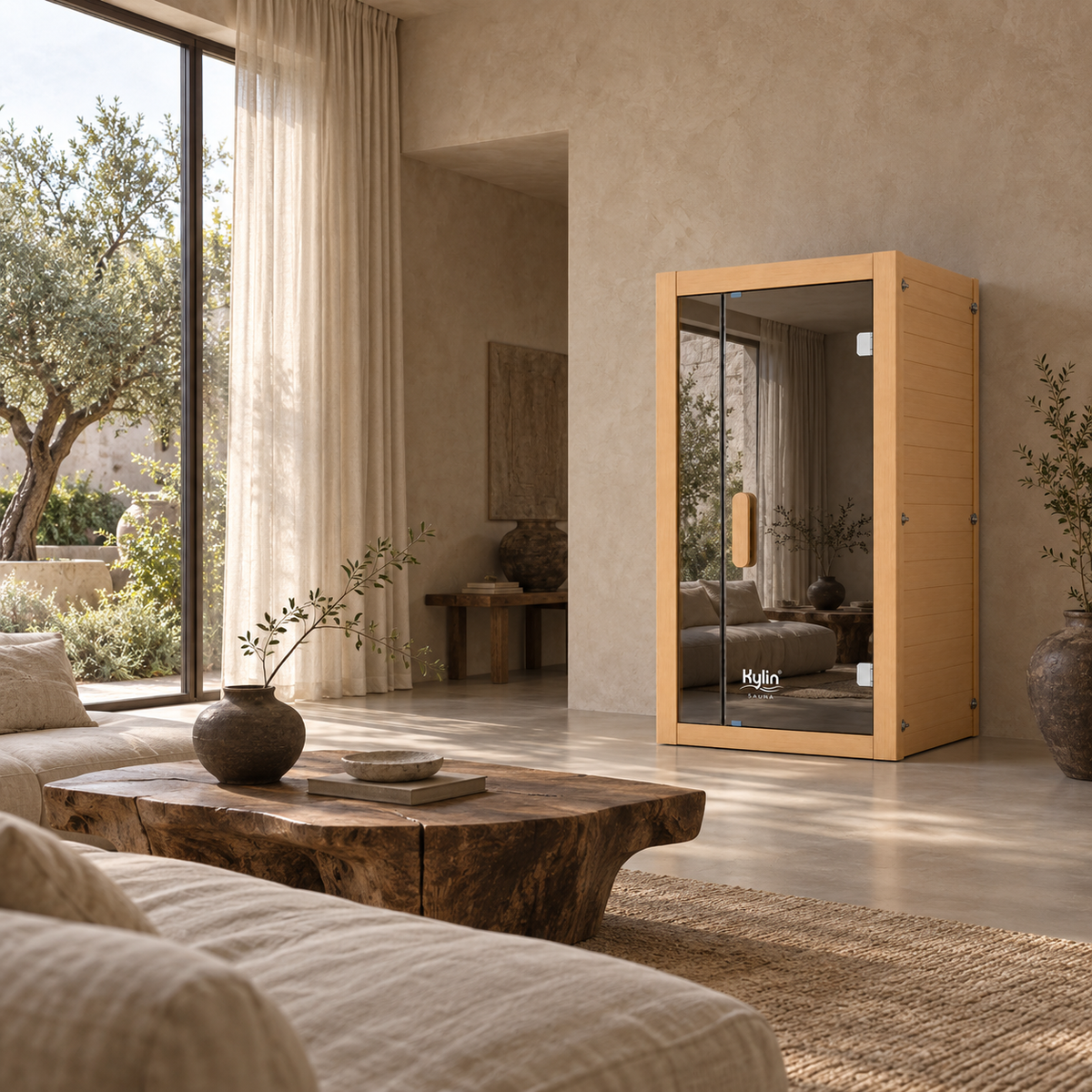 Kylin Premium Full Spectum Low EMF Infrared Sauna Room 1 Person H6130 (Floor Heater included)