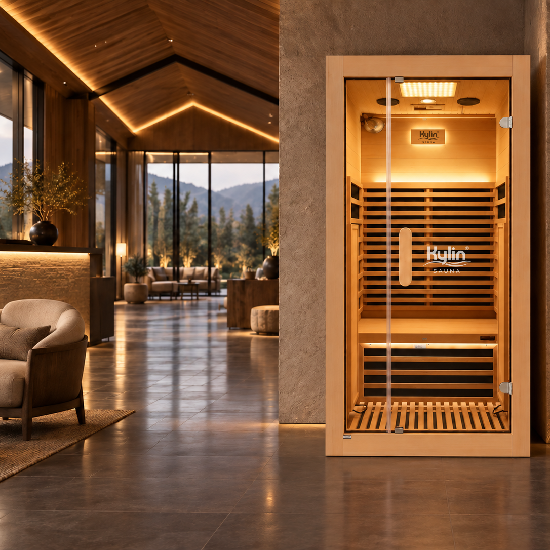 Kylin Premium Full Spectum Ultra Low EMF Infrared Sauna Room 1 Person H6134 (Floor Heater included)