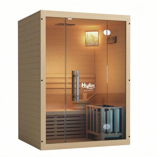 Kylin Traditional Indoor Steam Sauna Room 2 Person NYS-171-2