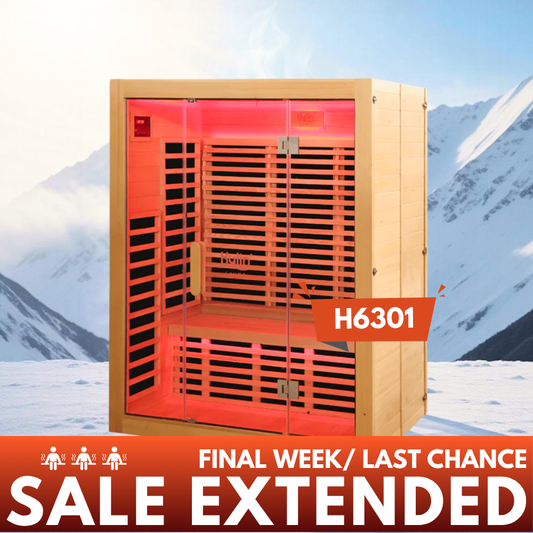 Kylin Low EMF Carbon Infrared Sauna Room 3 Person H6301 (HL-400K)