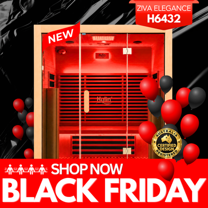 Kylin ZIVA ELEGANCE Premium Full Spectum Low EMF Infrared Sauna Room 4 Person H6432 (Floor Heater included)