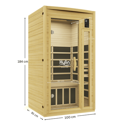 Kylin Low EMF Carbon Infrared Sauna 1 Person - K8106