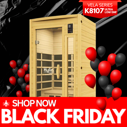 Kylin VELA Ultra Low EMF Carbon Infrared Sauna 1 Person - K8107 Ultra Low EMF
