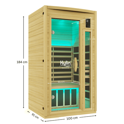 Kylin Ultra Low EMF Carbon Infrared Sauna 1 Person - K8108 PRO