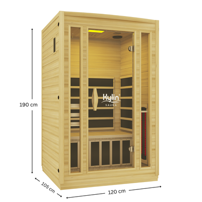 Kylin Full Spectrum Low EMF Carbon Far Infrared Sauna 2 people - K8200 FS