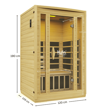 Kylin Ultra Low EMF Carbon Far Infrared Sauna 2 people - K8203 Low EMF