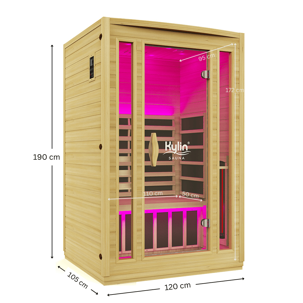 Kylin Full Spectrum Low EMF Carbon Far Infrared Sauna 2 people - K8205 FS