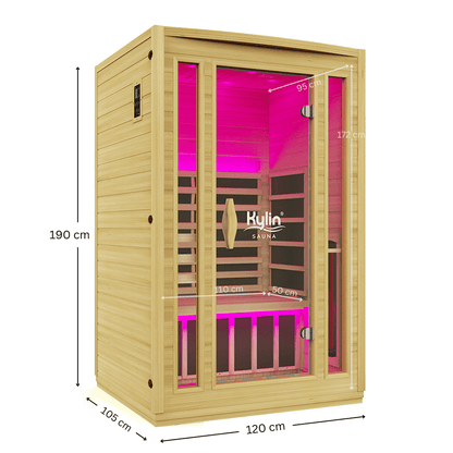 Kylin Full Spectrum Low EMF Carbon Far Infrared Sauna 2 people - K8205 FS