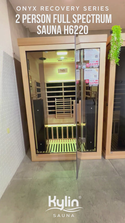 Kylin Premium Full Spectum Low EMF Infrared Sauna Room 2 Person H6220 (Floor Heater included)