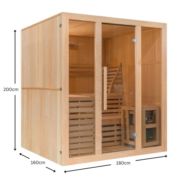 Kylin Traditional Steam Sauna Room 4 Person QD-EA4 - Image 3